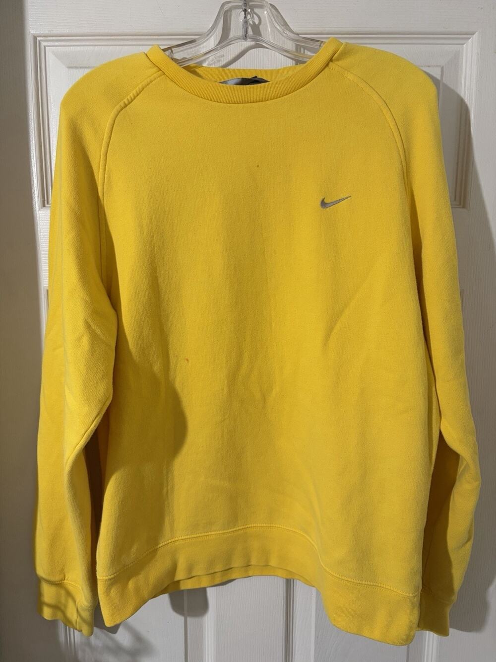 Vtg/Y2K Nike Crewneck Sweatshirt Yellow Sz M Gray Tag
